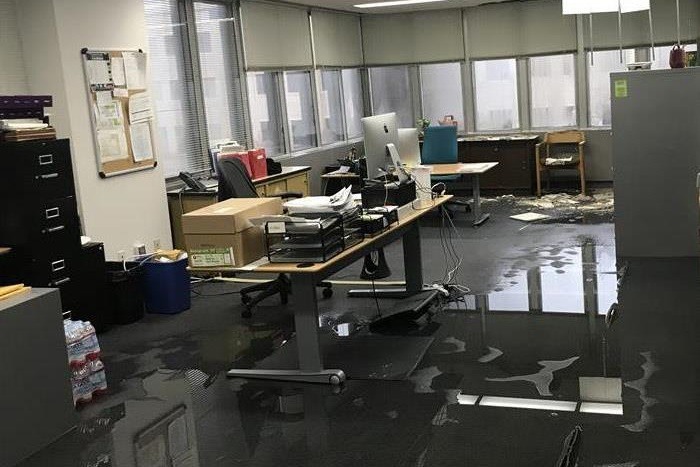 water flood in California office