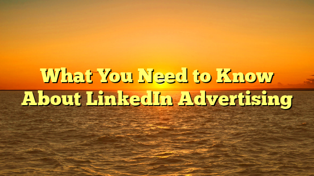 What You Need to Know About LinkedIn Advertising