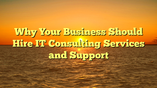 Why Your Business Should Hire IT Consulting Services and Support